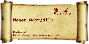 Mager Adorján névjegykártya